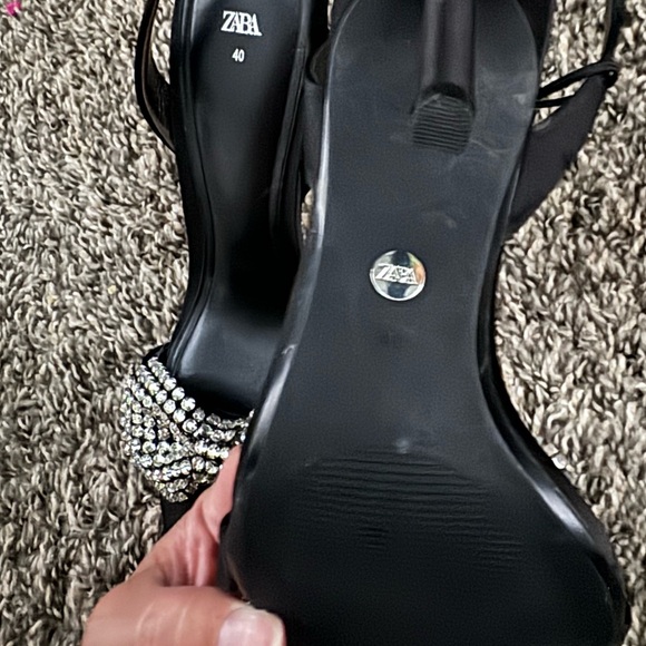 Zara rhinestone bow heels NWOT - Picture 6 of 8